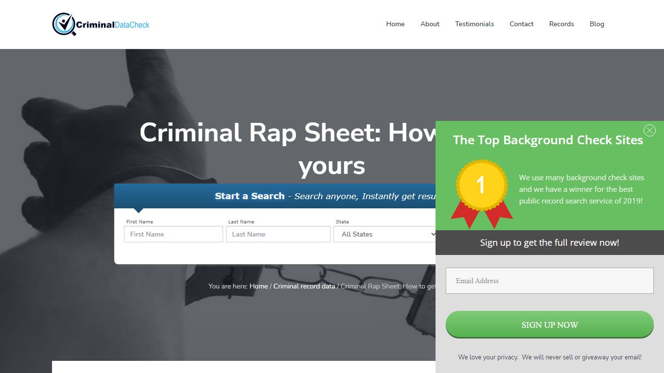 Criminal Rap Sheet: How to get yours - Find Criminal, Arrest, & Court ...